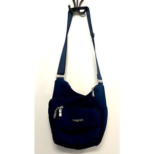 Baggallini Let's Escape RFID Crossbody Shoulder Travel Handbag Navy Blue